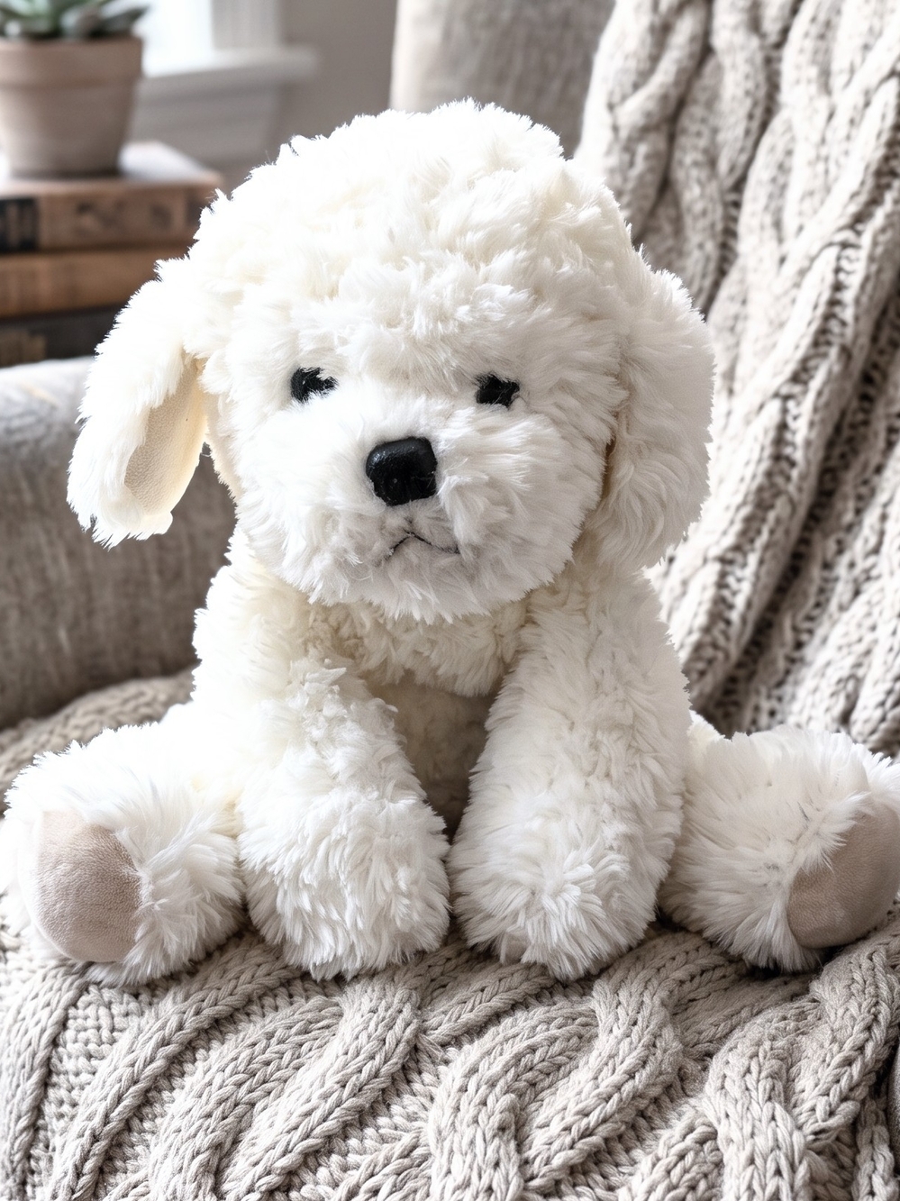 Vintage Russ Berrie Muffin Dog Plush Cozycore Vanilla Girl Nursery Stuffed Puppy